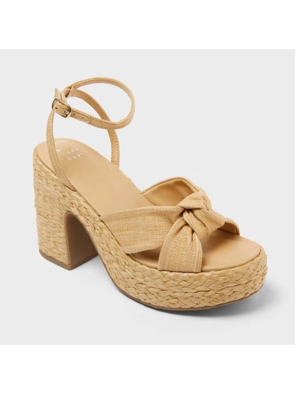 NEW A New Day Nisha Heels with Memory Foam Insole - Natural - Size 7.5